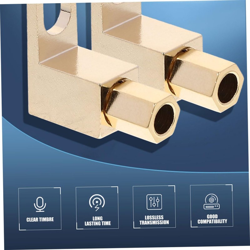 KOMBIUDA 4pcs Right Angle Banana Plug Clips Plated Speaker Connector