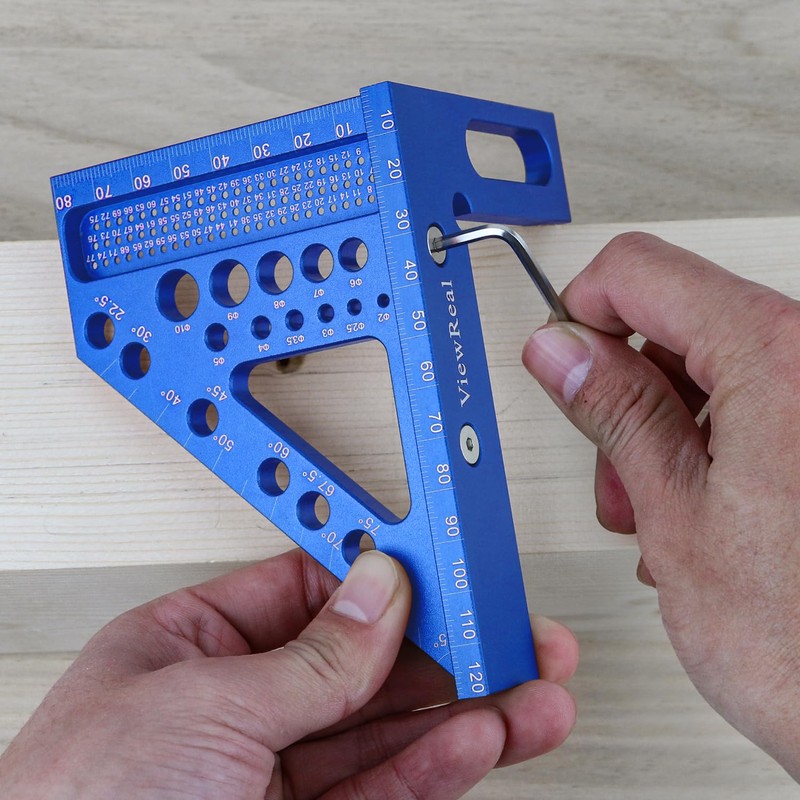 ViewReal Aluminum Carpenter Square with 3D Multi-Angle Layout Measuring Ruler
