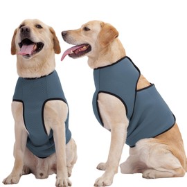 ROZKITCH Dog Anxiety Shirt Calming Jacket, Mesh Dog Anxiety Vest for Thunderstorm Fireworks Travel Vet Visit Separation Anxiety Relief Outdoor Indoor Elastic Breathable Calming Shirt Wrap Blue 3XL
