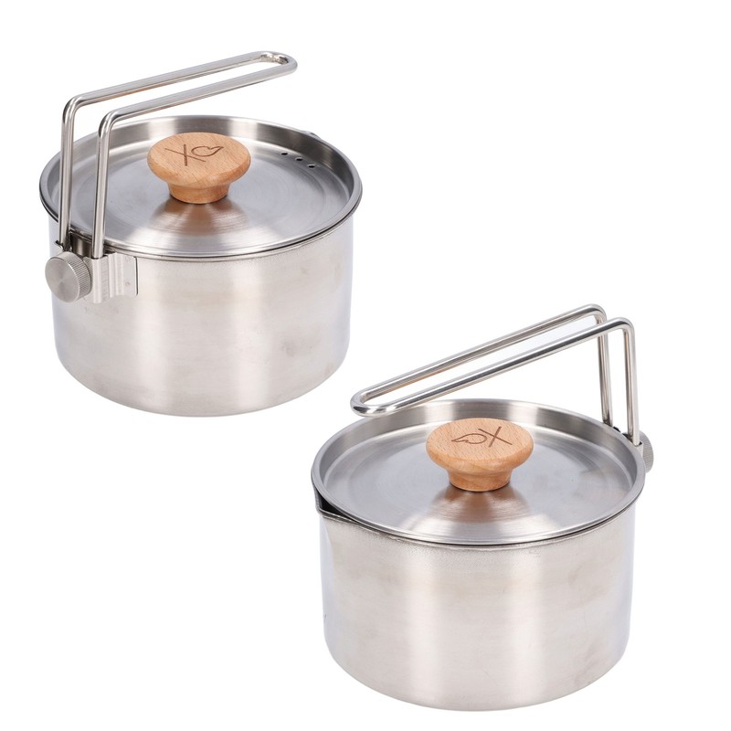 1000ml Camping Pot Stainless Steel Portable Outdoor Tea Coffee Pot