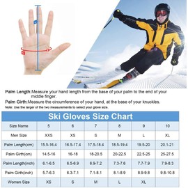 Unigear Men’s / Women’s Ski Gloves, Waterproof Non-Slip Winter Sports Gloves for Skiing, Snowboarding, Ice Skating, Hiking, grey, m