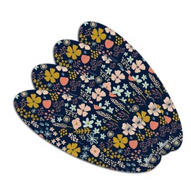 Mimi Flowers Floral Pattern Double-Sided Oval Nail File Emery Board Set 4 Pack