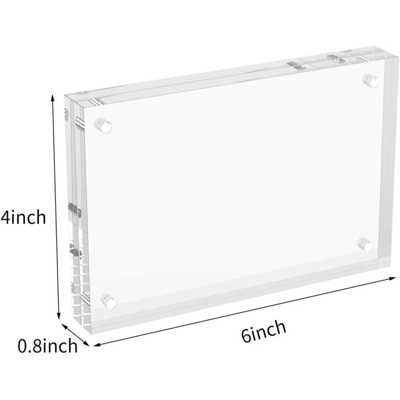 Kuahome 12 Pack Acrylic Picture Photo Frame Magnetic 4x6 Clear