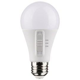 Satco S11776 12 Watt A19 LED; Medium Base; CCT Selectable; White Finish; 90 CRI; 120 Volt; 4 LED Bulbs