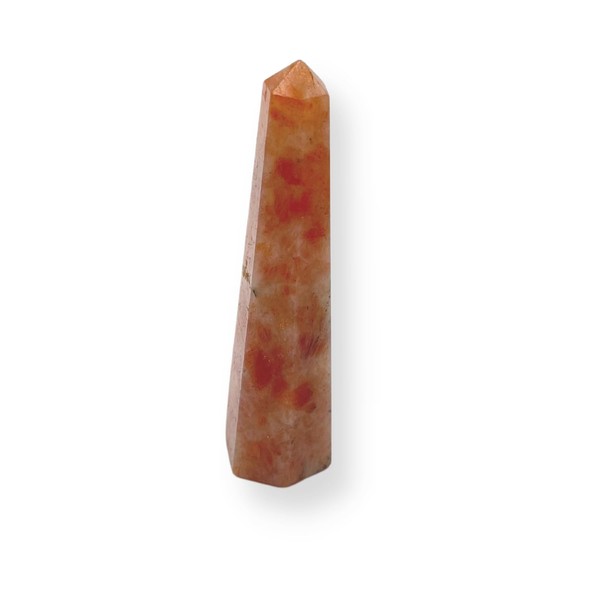 WholesaleGemShop 3 Inch (70 mm) Gemstones Sunstone Obelisk Tower Jumbo Facet Aura Rock Crystal Natural Polished Earth Wand Spirit