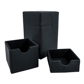 Arkero-G® XenoSkin 100+ Magnetic Flip & Tray Deck Case Black - Space for Over 100 Cards - Trading Card Box e.g. for MTG Magic, YuGiOh