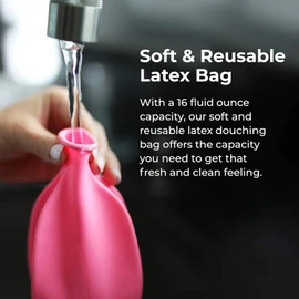 Flents Reusable Douche Kit, Compact & Portable Feminine Hygiene System, 16 fl oz Cleansing Bottle, BPA-Free, Rubber, Easy-to-Use, Travel-Friendly, Personal Care and Wellness Solution for Women