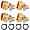 Sanpaint,Brass Garden Hose Connector Repair Mender Kit with Stainless Clamp,Fits