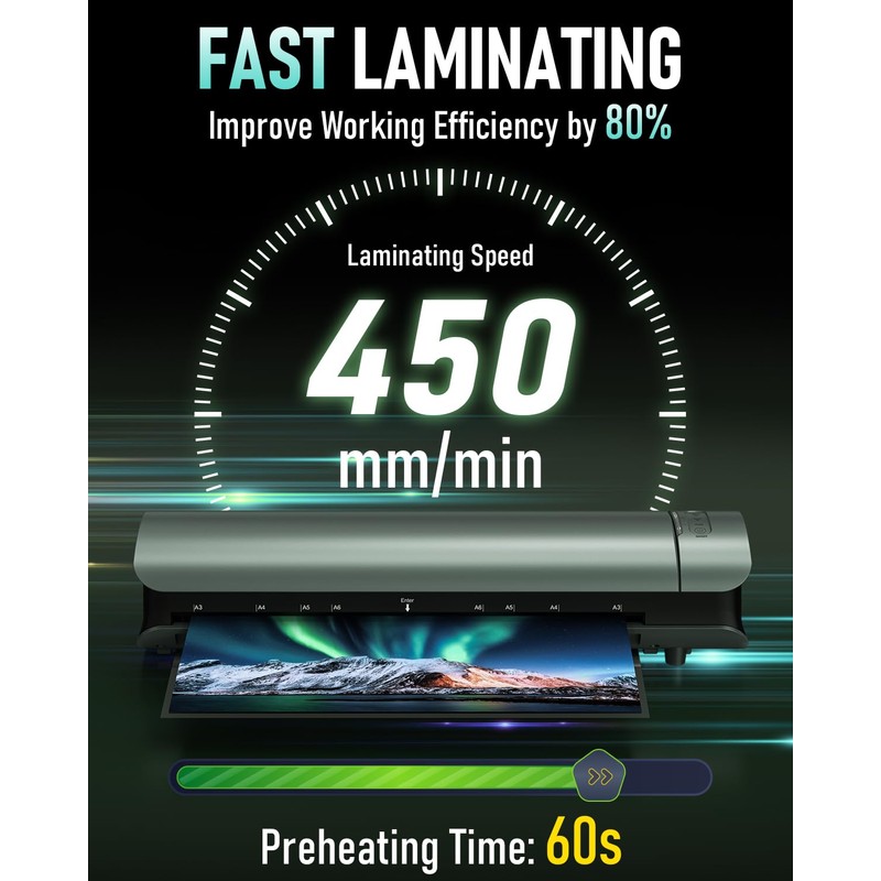 Qfun Laminator Machine 11x17 Cold Thermal Laminator，13 inch Laminating Machine