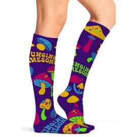 Cherokee Printsupport Women 12 & 10-15 mmHg Support Socks, Regular, Fungi - Fungi,Regular