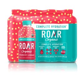 ROAR Complete Hydration Organic - Electrolyte Drinks Loaded with Vitamins C, B5, B12 - Non-GMO, Gluten-Free - Strawberry Lemonade - 12 pc