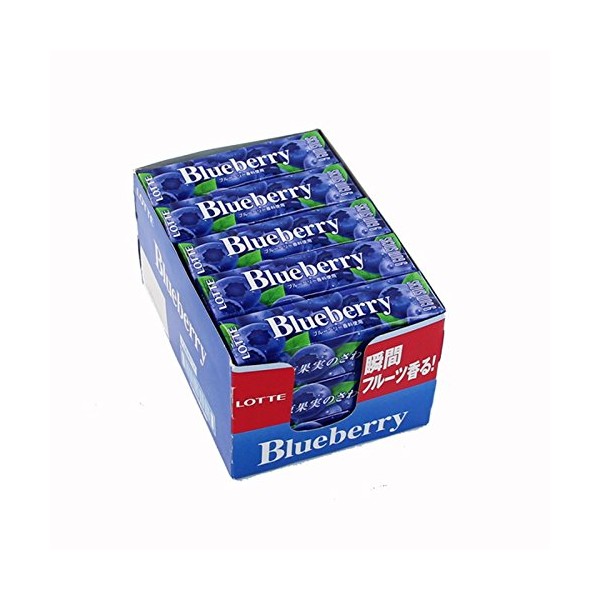 Nine X15 pieces Lotte blueberry gum