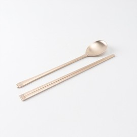 대구백화점 수타미방짜유기 놋봄 수복 1인 수저세트 Daegu Department Store Handmade Braised Organic Brass Spoon and Chopstick Set for One Person