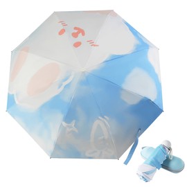 Xiuying Feng Mini Travel Umbrella Purse with Case Compact cloud-Rabbit