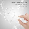 Inbagi 80 Pieces Hexagon Open Bezel Hexagon Hollow Frame Charm