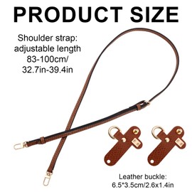 Leather Shoulder Straps for Bags, Brown Crossbody Straps for Women Adjustable Leather Handbag Strap Replacement Mini Bag Straps for Women's Bags