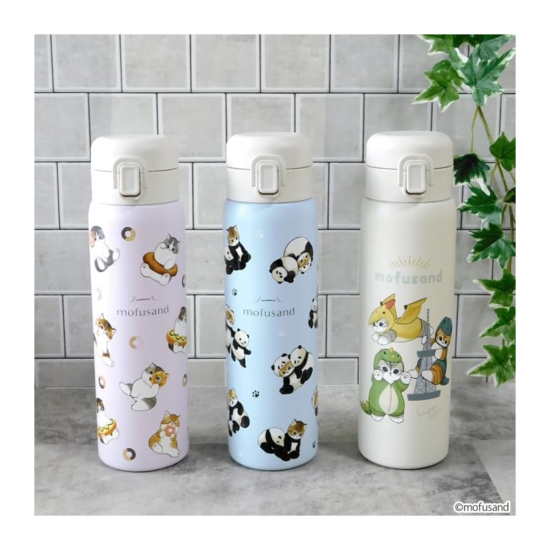 mofusand Vacuum Double Wall Thermal Insulation Stainless Steel One-Push Bottle
