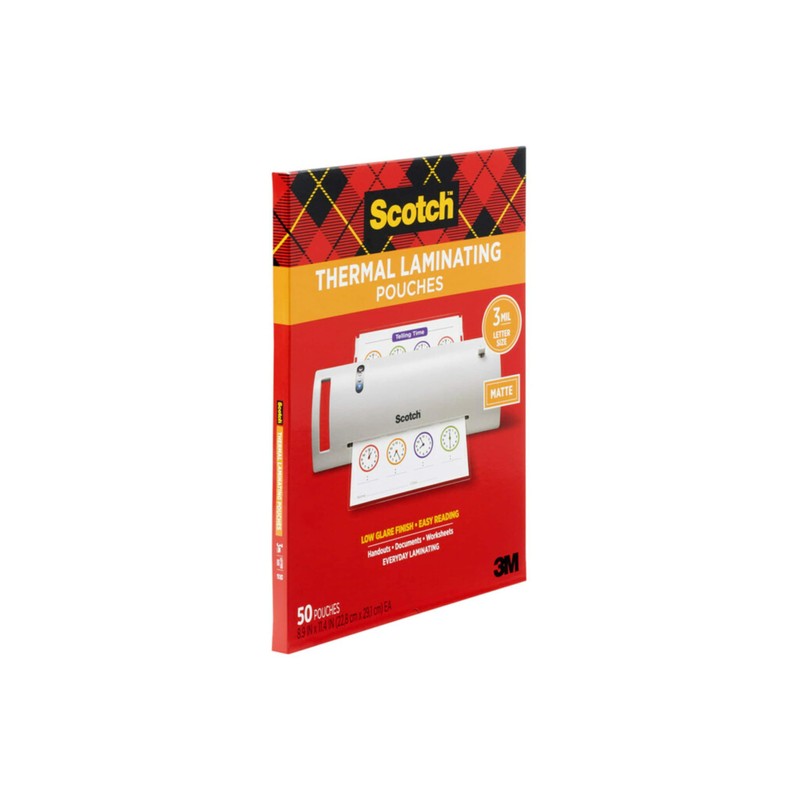 Scotch Matte Thermal Laminating Pouches, Ultra Clear with Matte Finish,