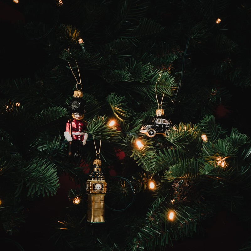 Oberfränkische Glas London Christmas Tree Decorations Set of 3