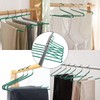 Roellgs 10-pack slacks rack, space-saving metal hanger, rubber coating, non-slip,