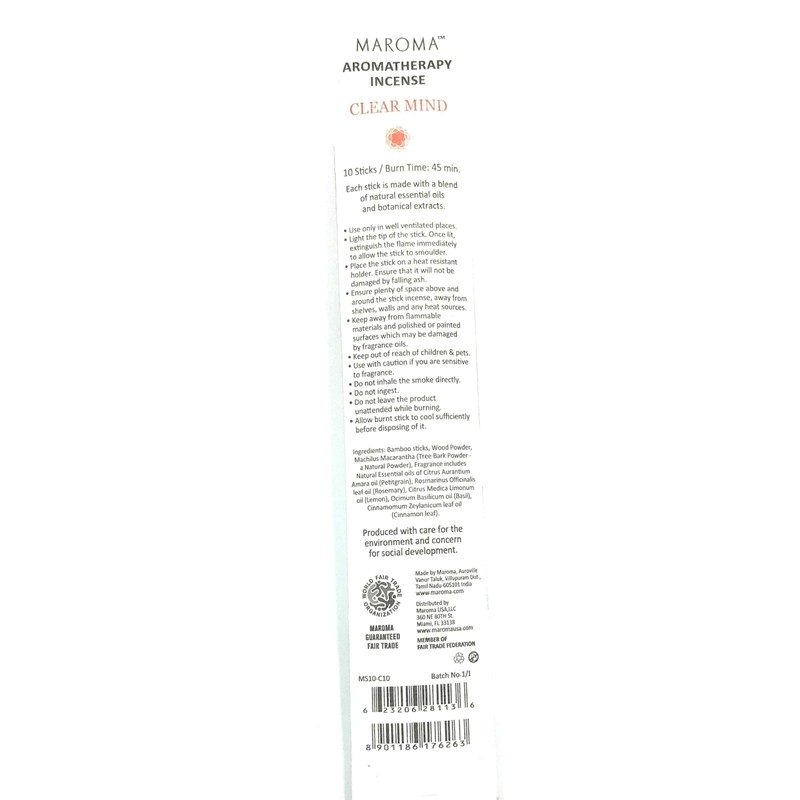 Maroma Clear Mind Incense, 1 Ea