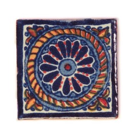 Tumia LAC Ceramic Mexican Tile – 5cm- Handmade and Ethically Traded 10 Pack