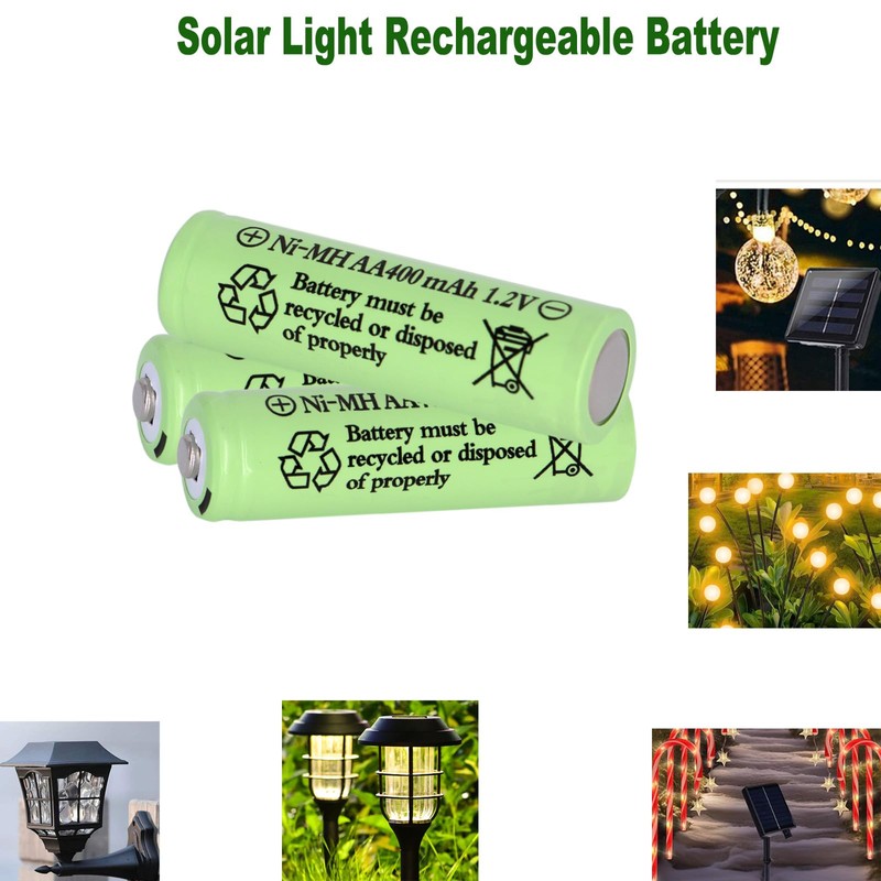 16 Packs Solar Lights AA Batteries 1.2Vots 400mah Ni-MH,Rechargeable Double