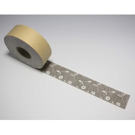 Techno Aim Condensation Prevention Absorbent Tape, Made in Japan, Polished Glass, Convex Glass, Stylish, Floral Print, Brown, 1.6 x 16.4 ft (40 mm x 4 m) Roll