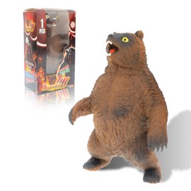 Bear Stress Balls for Kids (Black Brown Random) Stretchy Squish Toys, Sand Filler Squeeze Ball, Squishy Fidget Sensory Toys for Kids, Stress Relief Easter Basket Stuffers