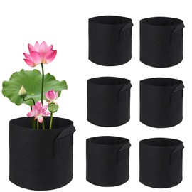 6Pcs Lily Plant Pots for Pond, Aquatic Pond Planter for Pond Durable Breathe Reusable Fabric Plant Bags for Aquatic Plants, Potato, Carrot, Onion, Flower (1 Gallon)