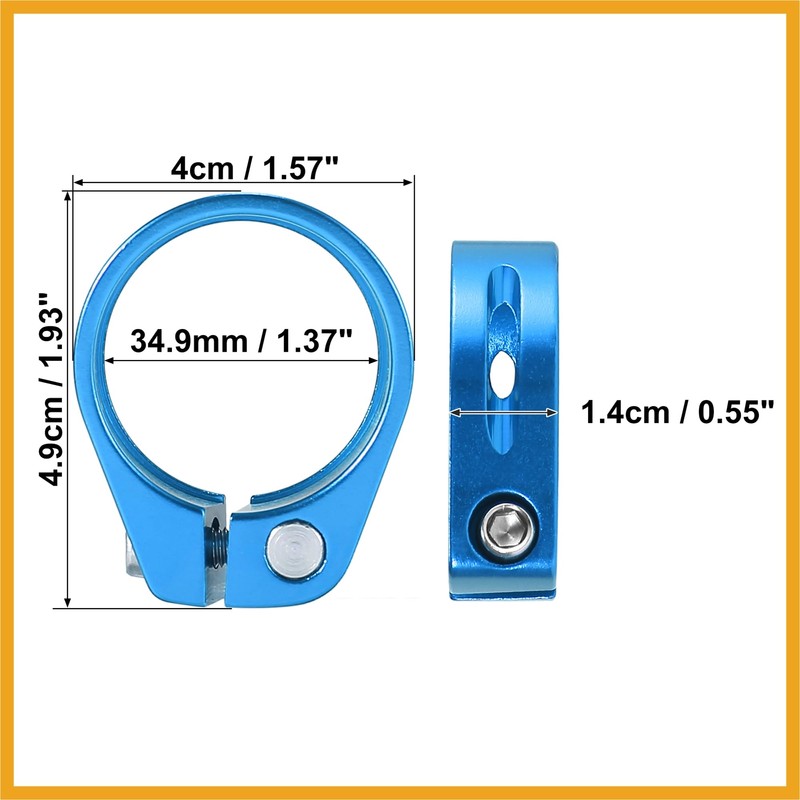 Partuto 34.9mm Aluminium Alloy Bicycle Seat Post Clamp Seat Post