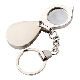 SUPVOX Magnifying Glass Keyring Mini Portable Foldable 15x Handheld Magnifier Reading Magnifier with Keychain