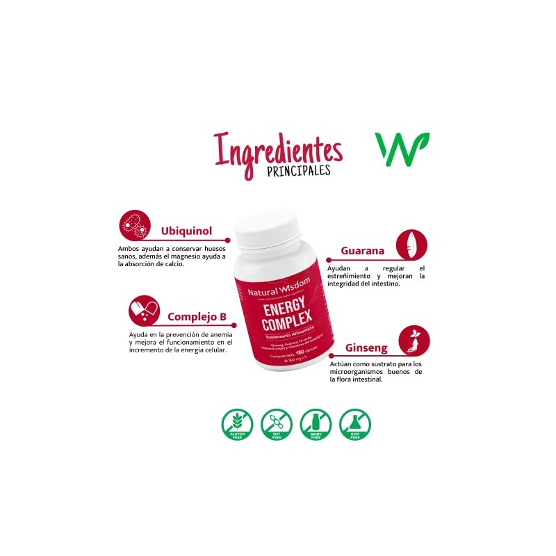 Energy Complex Vitaminas y Suplementos para Mujeres Hombres Performance Energia