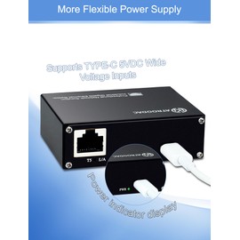 Atroodac Mini Ethernet Switch 5 Ports Gigabit Switch 10/100/1000 Mbps Unmanaged Ethernet Switch Plug & Play Office Ethernet Splitter Fanless Quiet Metal Design Network Hub Desktop Design