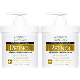ADVANCED CLINICALS 2 PACK SET - CREMA CORPORAL RETINOL REAFIRMANTE CON VITAMINA E, TE VERDE Y ALOE VERA 454GR/CU