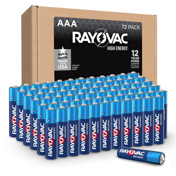 AAA Batteries by Rayovac, Triple A Battery Alkaline, 72 Count