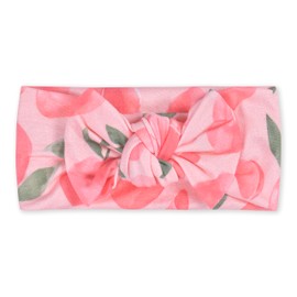 Gerber Baby Girls Buttery Soft Headband with Bow with Viscose Made from Eucalyptus, Just Peachy, One Size