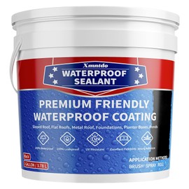 Xmntdo Polyurethane Waterproof Coating Black, 1 Gallon, Roof Sealant Waterproof Coating for Flat & Matal Roofs, Foundations, Concretes, Indoor and Outdoor Leak Repair Basement Sealer Waterproofing