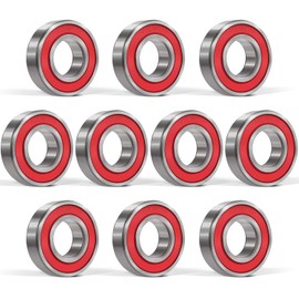 10 Pcs 6204-2RS Ball Bearings (20x47x14mm) Double Rubber Red Seal Bearing，Deep Groove for Garden Machinery, Electric Toys and Tool, etc.