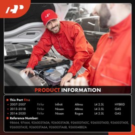 A-Premium Air Conditioner AC Compressor with Clutch Compatible with Nissan Altima 2.5L 2007 2013-2018, Rogue 2.5L 2014-2020, VCS-14EC Style (Not DKS17D), w/Two Plugs