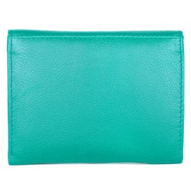 J. Wilson London Ladies RFID Safe Designer Leather Purse Card Women Wallet Zip Pocket Boxed (Turquoise)