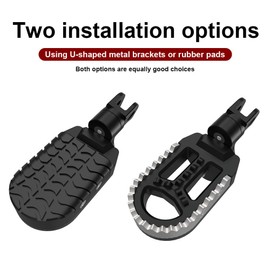 Xitomer Motorcycle Foot Pegs Fit for KLR650 Gen1 Gen2 Gen3 KLR650 1987-2018 2022-2024 Stainless & Rubber Motorcycle Footrest Wide Foot Pegs Footpeg