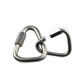 Stainless Steel Carabiner Clip, 2Pcs Triangle Carabiner Buckle Quick Connect Heavy Duty for Camping, Hiking, Traveling, Fishing, Backpack (5mm)