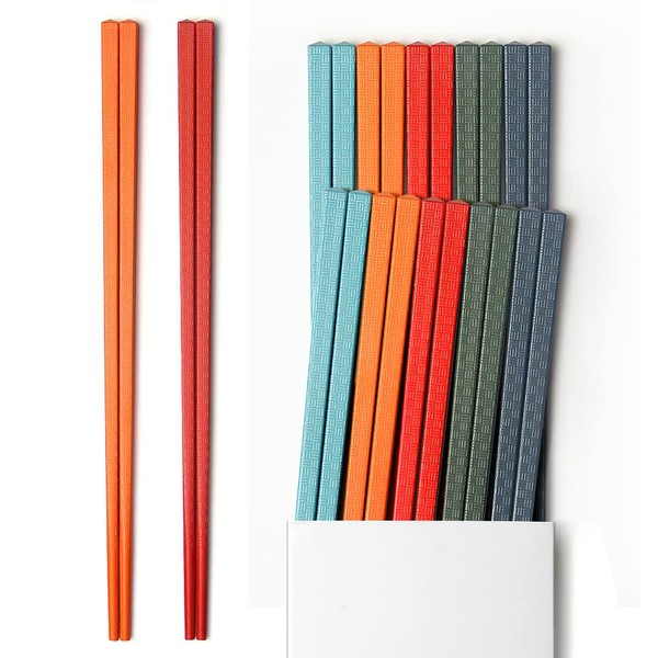 Reusable Chopsticks, 10 Pairs Premium Reusable Multicolour Chopsticks for Sushi