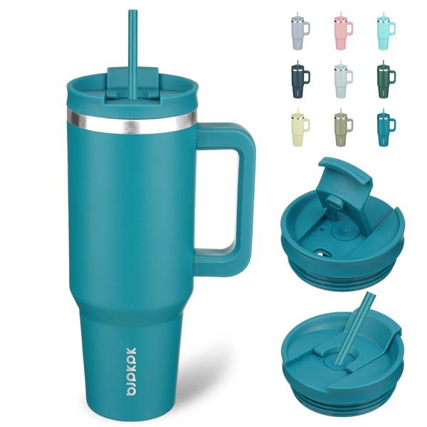 BJPKPK Insulated Tumblers With Handle And Straw 40 oz Stainless
