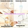 4Pcs Reusable Silicone Straw Cleaner Brush Extra Long, Soft Bendable,