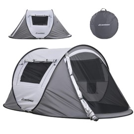 2 Person Pop Up Camping Tent, Water Resistant Instant Dome Tent, Easy Setup for Backpacking, Hiking & Festivals