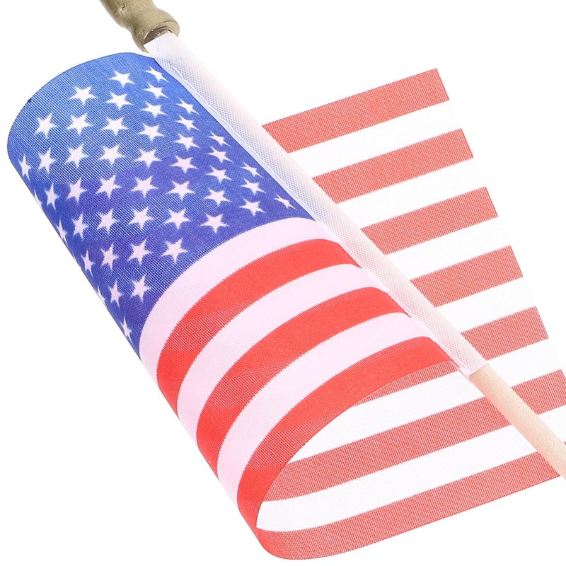 Mikinona USA Flags Wood Sticks 40 Small American Flags Perfect