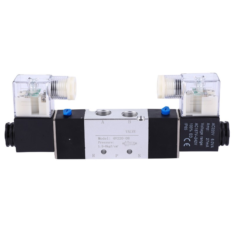 4V220-08 1/4" Inlet Outlet 1/8" Exhaust Pneumatic Solenoid Air Valve