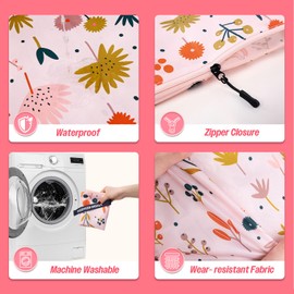 Dizdvizd Laundry Bag, Pack of 2 Laundry Bags Travel with Zip, Foldable Dirty Laundry Bags, Waterproof Dirty Laundry Storage for Travel, Camping, Home, Motorhome, 60 cm x 45 cm